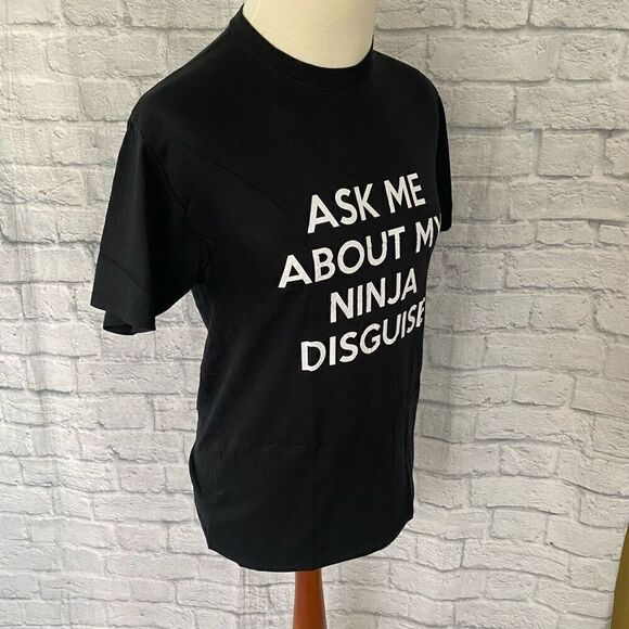 Fruit of the loom men M 100% cotton crewneck short sleeve ninja tshirt brand new - Picture 3 of 8